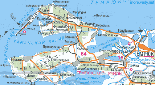 Карта курортов Тамань